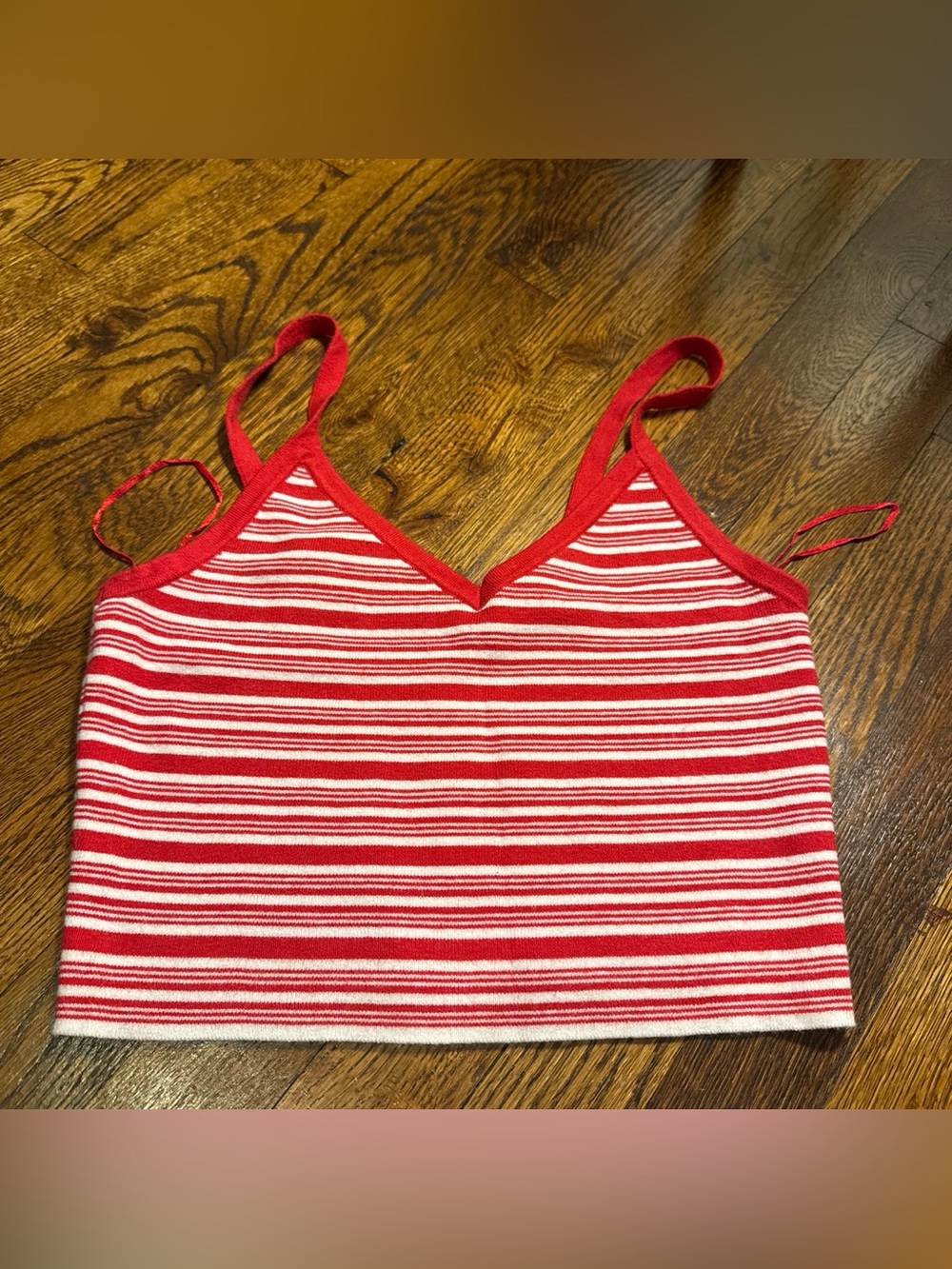 La Hearts Red & White Striped Bandeau Cami